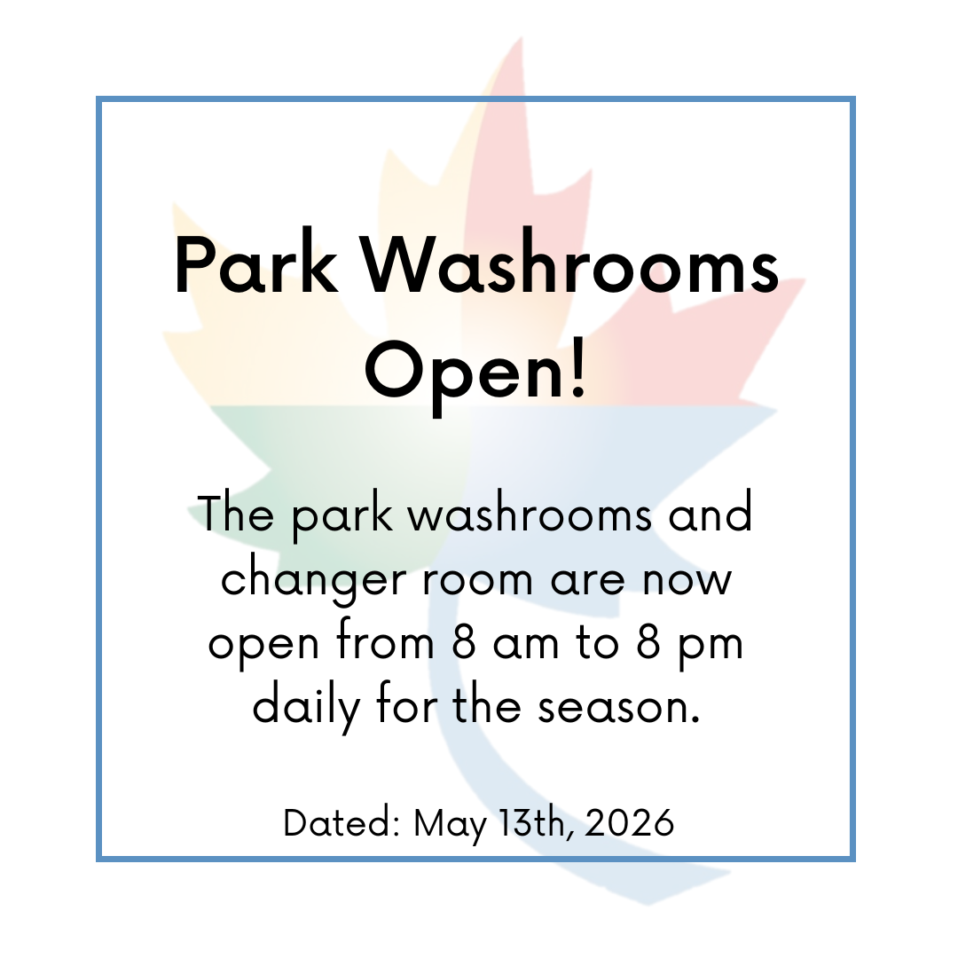Park Washrooms Open!